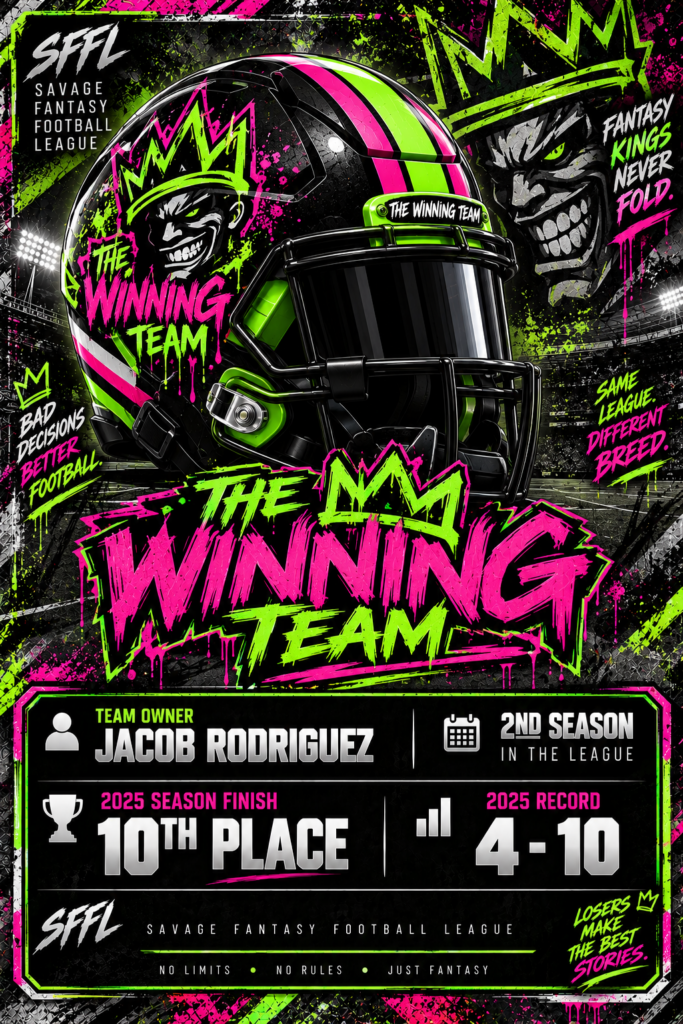 Winning team  team card